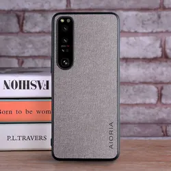 Étui de téléphone en cuir textile de luxe
