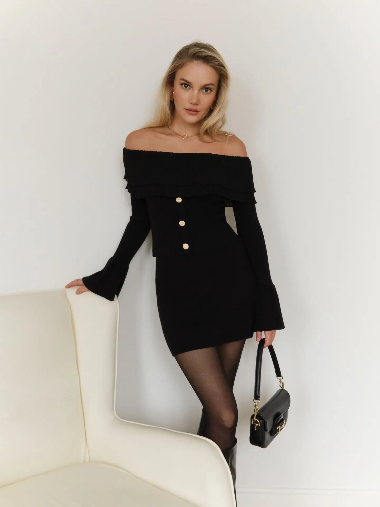 Knit Backless Sweater Pullover Female Patchwork Ribbed Off-Shoulder Slim Fashion Y2k Autumn Top Women's Knitwear Pullover