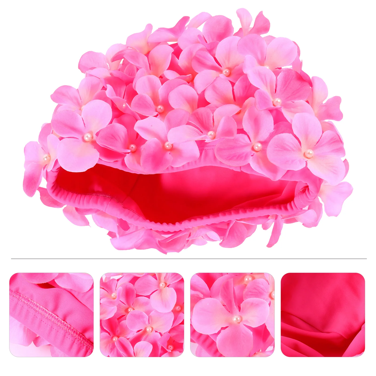 Handmade Flower Swimming Cap Waterproof Hat Adults Accessories Hair Hats Women Swimsuit