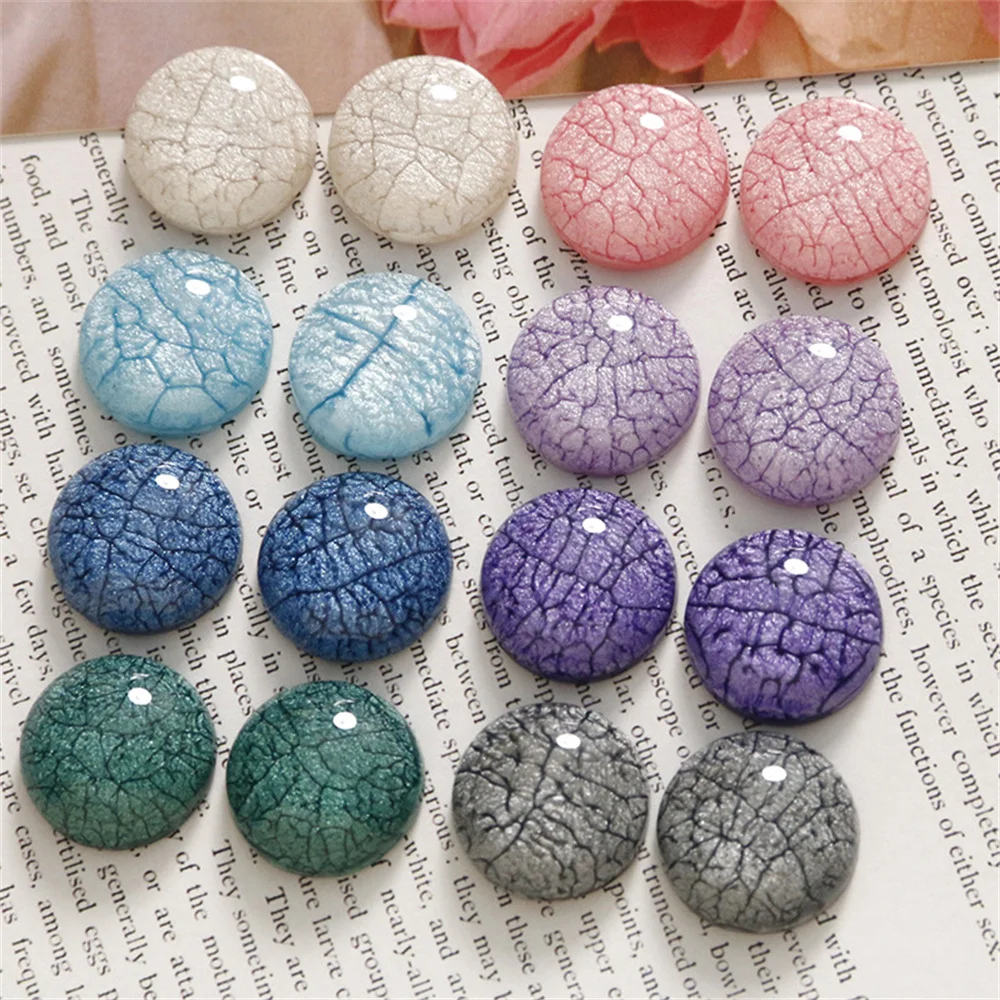 WFFNNKC 레트로 대리석 균열 하프 라운드 레진 플랫백 카보숑 귀걸이 쥬얼리, 의류 신발 단추 찾기, DIY 바느질 장식, 20 개
