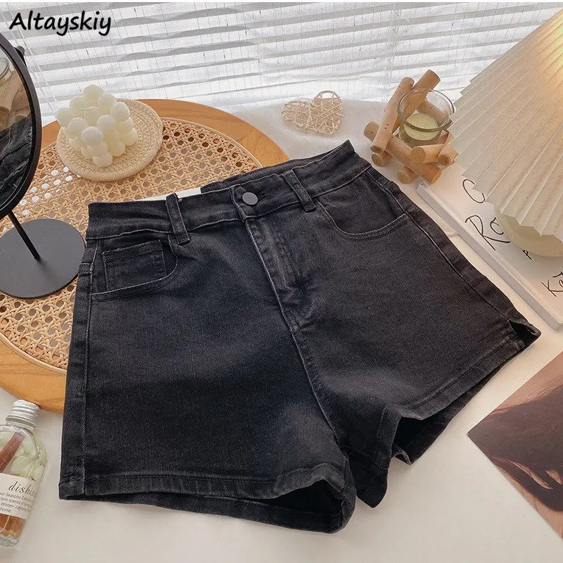 

Denim Shorts Women High Waist Hotsweet Summer New Simple All-match Distressed Casual Girlish Korean Style Streetwear Prevalent