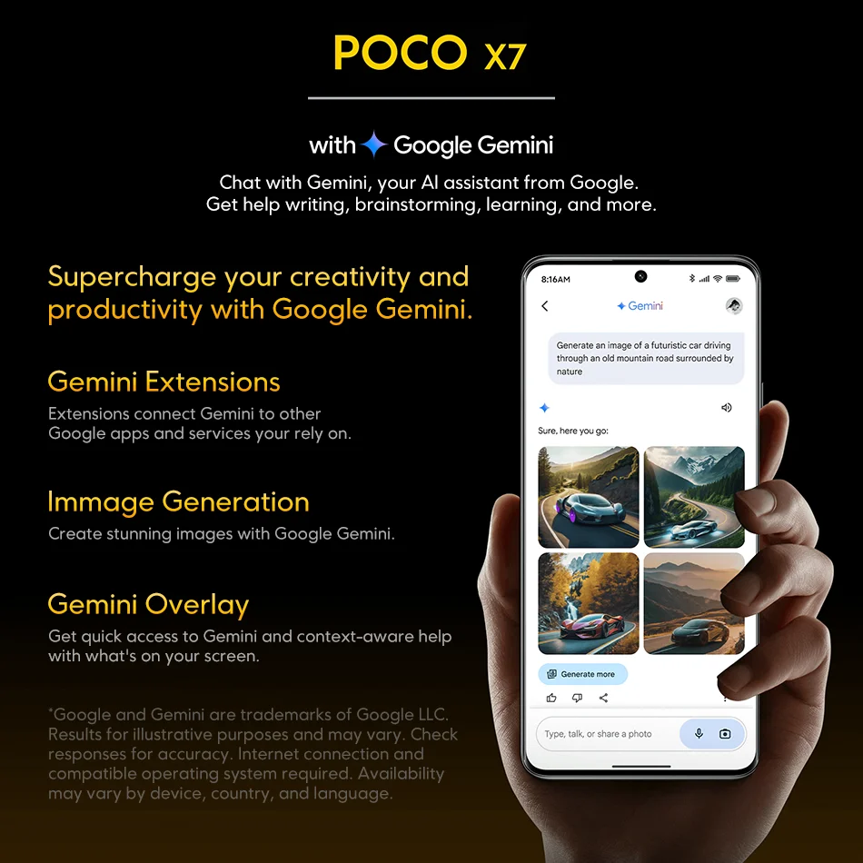 Global Version POCO X7 5G Smartphone 256GB 512GB ROM MTK Dimensity 7300-Ultra 1.5K 120Hz AMOLED Display 5110mAh 45W Charging