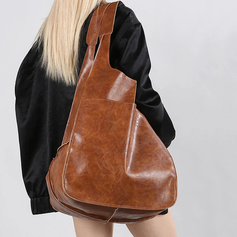 Luxury Designer PU Leather Tote Bags Large Women's Shoulder Messenger Handbags Fashionable Ladies Shopping Pouches