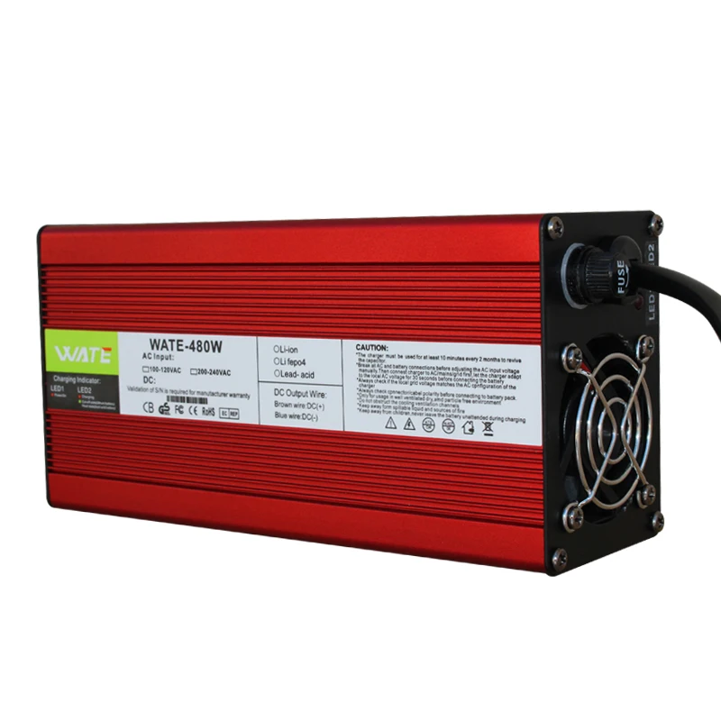 Carregador de Alumínio Inteligente Escudo é Adequado para 12s 38.4v Lifepo4 Bateria 36v Carregador Plugue da ue 43.8v 10a - Image 5