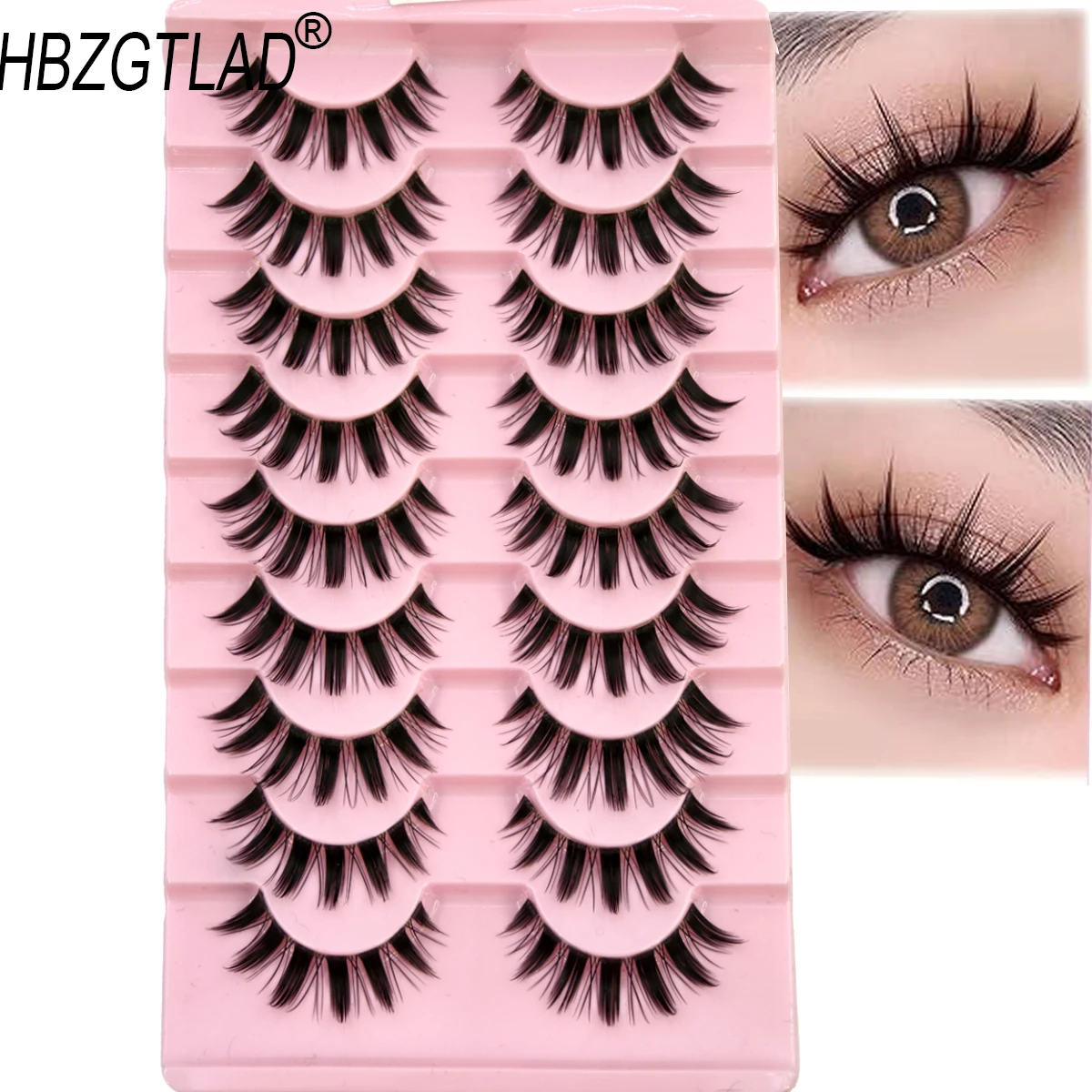 HBZGTLADFalsche Wimpern Cosplay Spiky Lashes Nerz Dramatische Manga Anime Wimpern Dicke Gefälschte Wimpern Extensions Puppe Streifen Wimpern