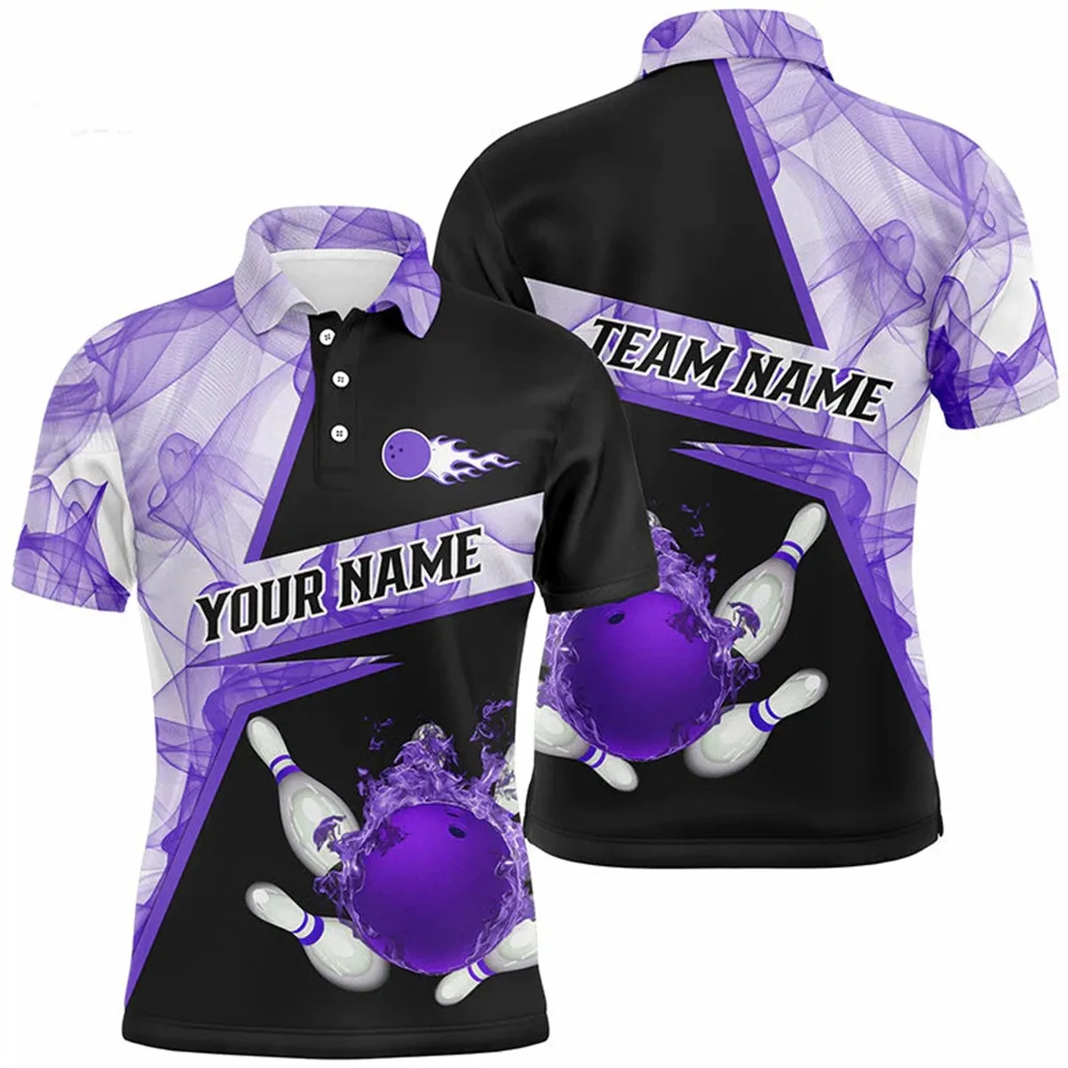 Bowling Sports Polo T Shirt For Men Fashion Name Team Clothing Casual Lapel Loose Short Sleeve Tops Ladies Golf Wear Tees casual short sleeved shirt short sleeved shirt
