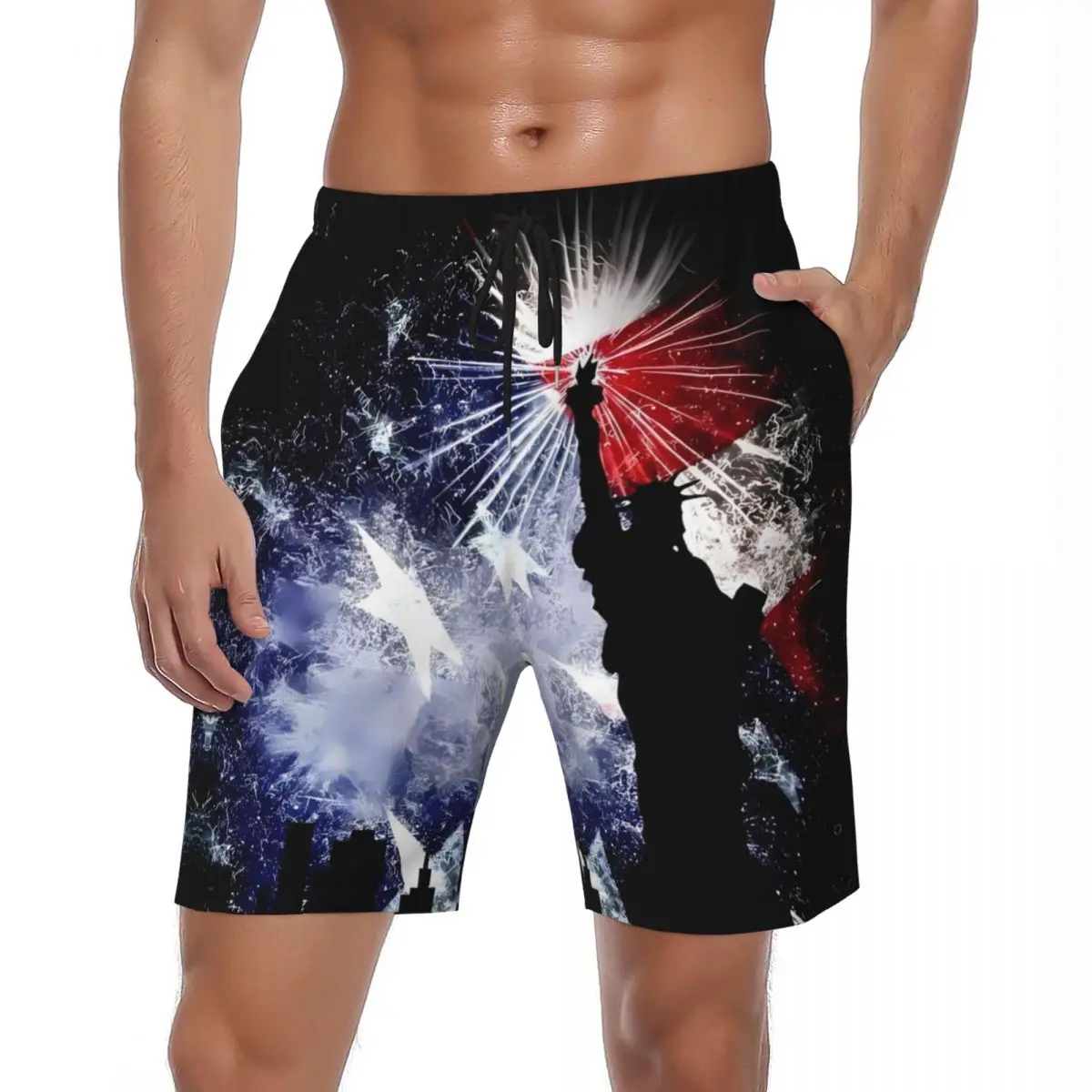 

Summer Board Shorts Male American Flag Running Surf 3d Cool Printed Beach Shorts Vintage Quick Dry Swimming Trunks Plus Size