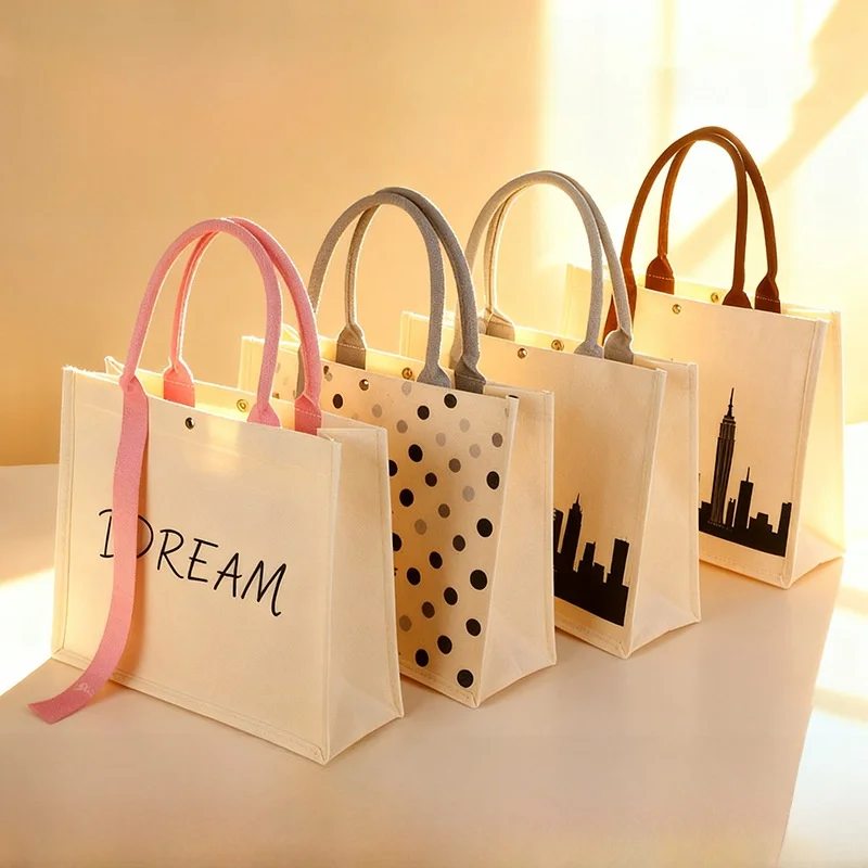 Canvas-Einkaufstasche mit großem Fassungsvermögen und Schärpe, anpassbares Logo zum Einkaufen und Business, weiße Handtasche, umweltfreundliche Umhängetasche