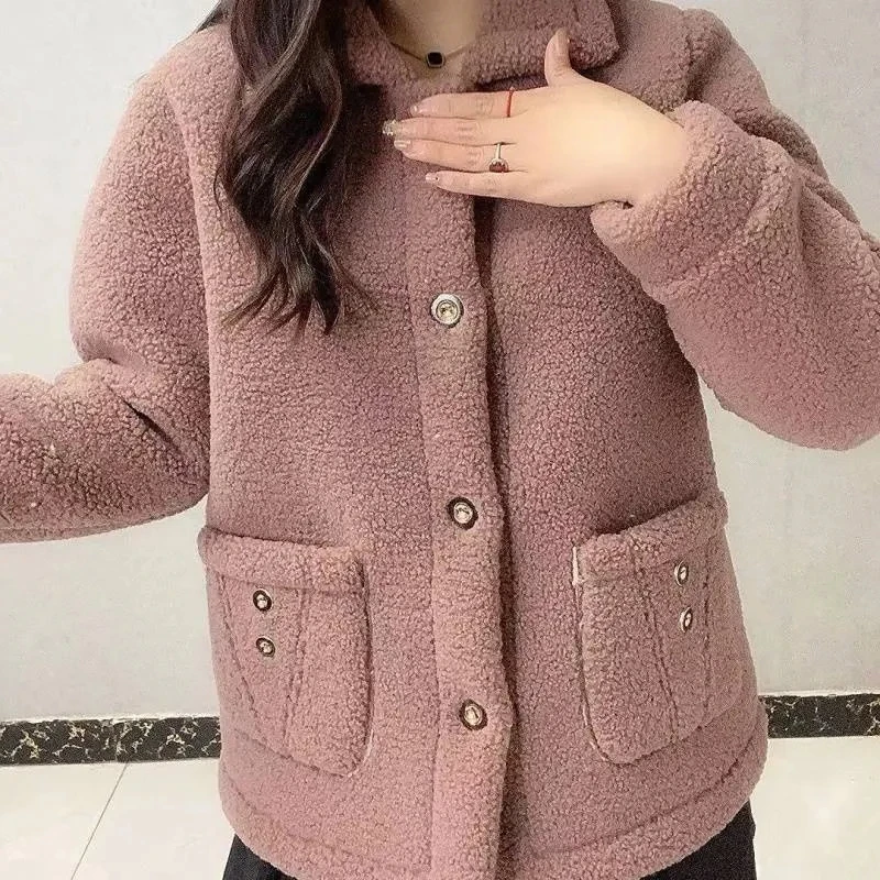 

Женская куртка из искусственной овечьей шерсти, зимняя теплая утепленная парка с х/б подкладкой, 5XL