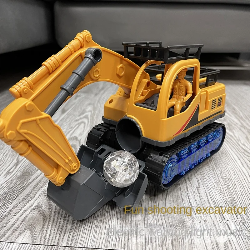 

Fun Electric Shooting Excavator Children's Educational Toys Luminous Electric Toys Children's Gifts