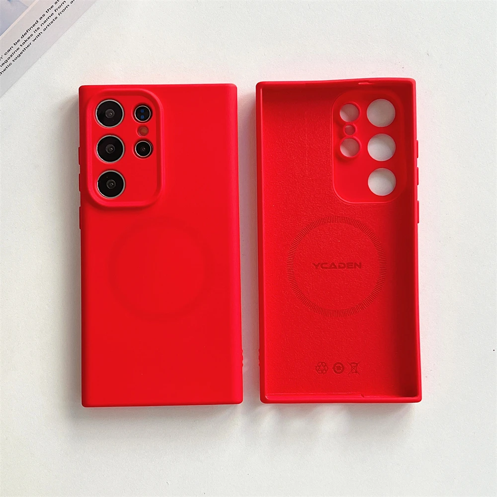 Soft Liquid Silicone Magnetic Shockproof Case with Wireless Charging Support
