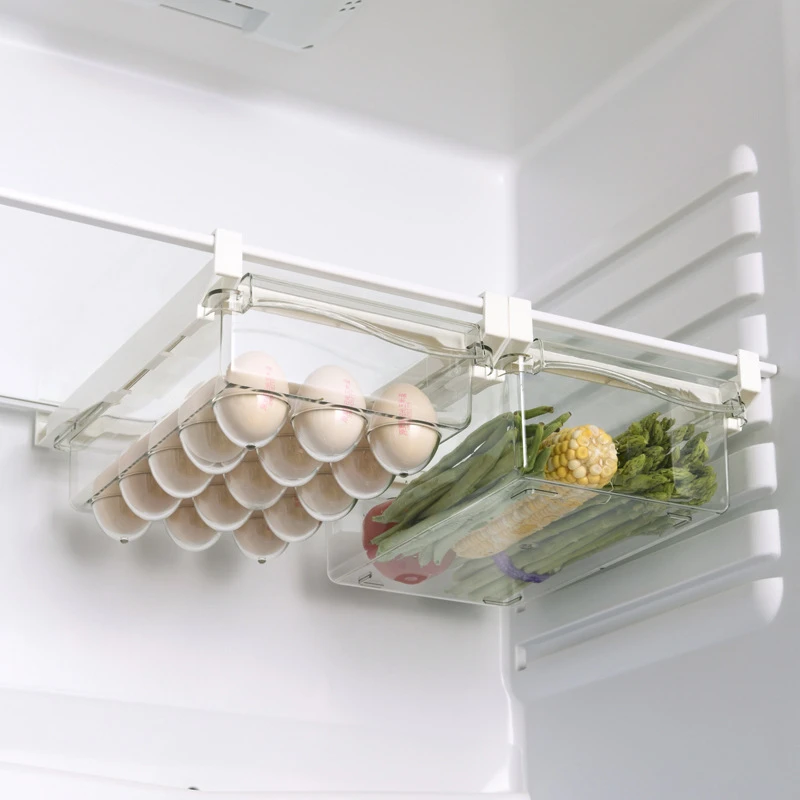 Refrigerator Egg Storage Box Drawer Style Food Fruit Egg Rack Holder Household Plastic Fresh-keeping Box Egg Storage Box