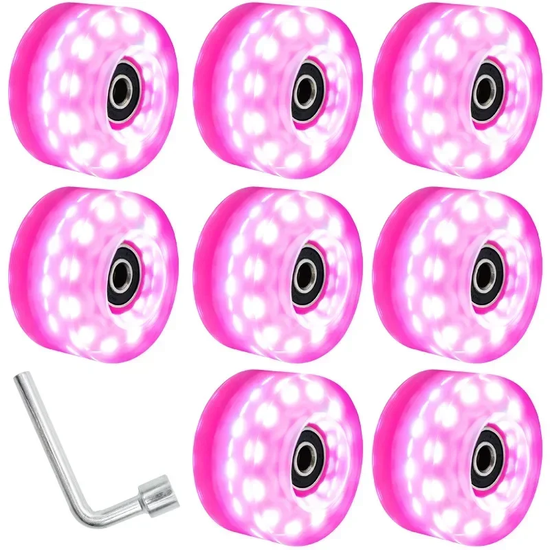 High Flash Six Light Double Row Roller Skates Shining Wheels Dry Ice Skates Ice Skating Wheels
