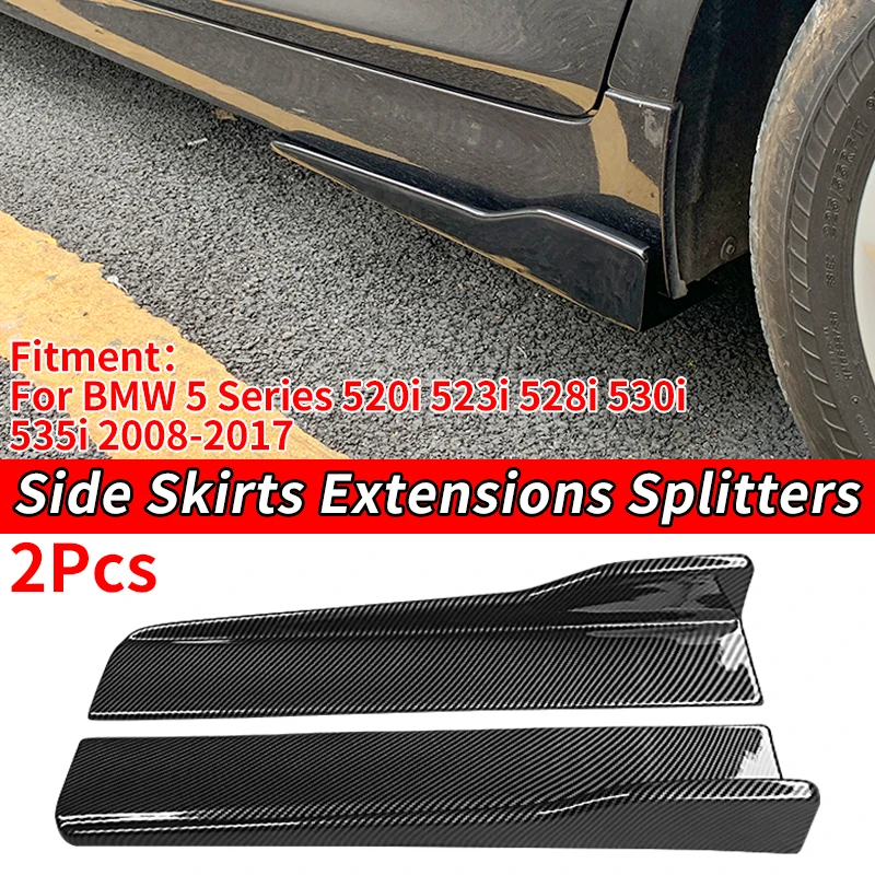 

For BMW 5 Series F18 F10 520i 523i 528i 530i 535i 2008-2017 Car Side Skirt Extension Splitters Body Apron Lip Splitter Wing ABS