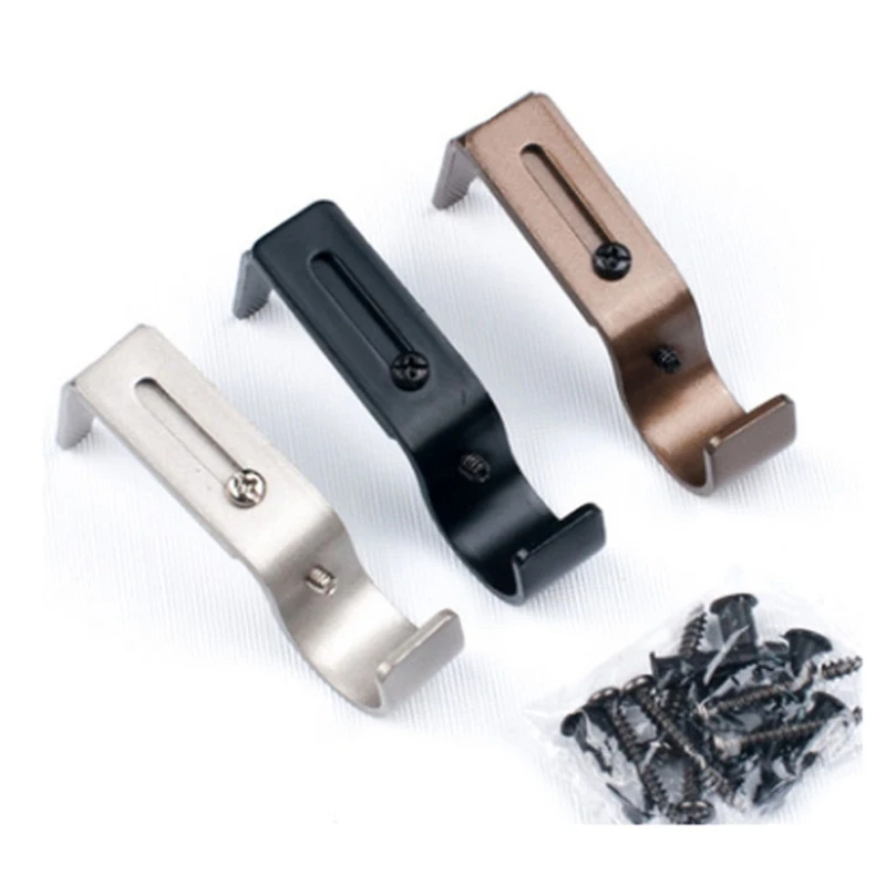3 Pcs/Set Curtain Rod Brackets Adjustable for 1 Inch Diameter Rod