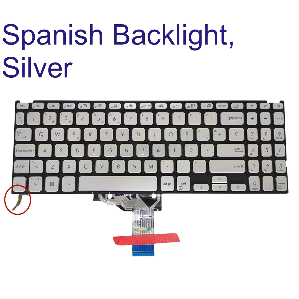 Teclado Retroiluminado para Asus Vivobook Eua Russo Espanhol Latim X515da X515ja X515ea X515ua X515jans X515ma X515mans - Imagem 5