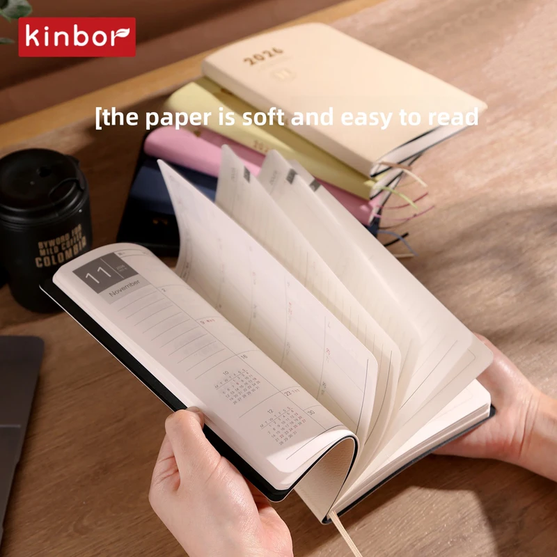 New Kinbor 2026 Time A5 Weekly Planner Notebook Journal Two Pages Per Week Yearly Monthly Plan Manage Time& Control Life