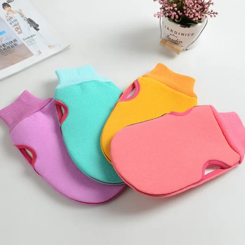 

Мужские и женские однотонные чистые отшелушивающие перчатки, скраб для двухстороннего лица, банное полотенце для взрослых