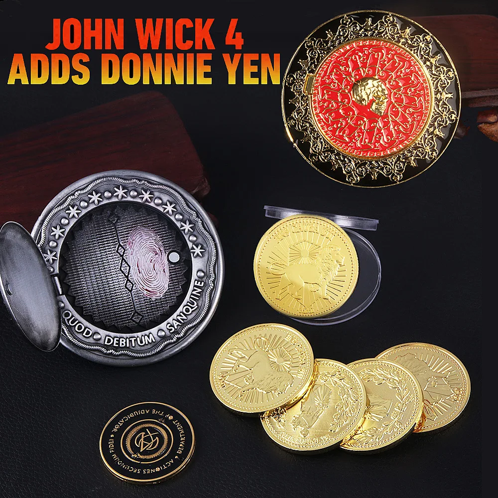 Large Skull Keychain with Magnetic Coin and Blood Oath Marker - Inspired by John Wick