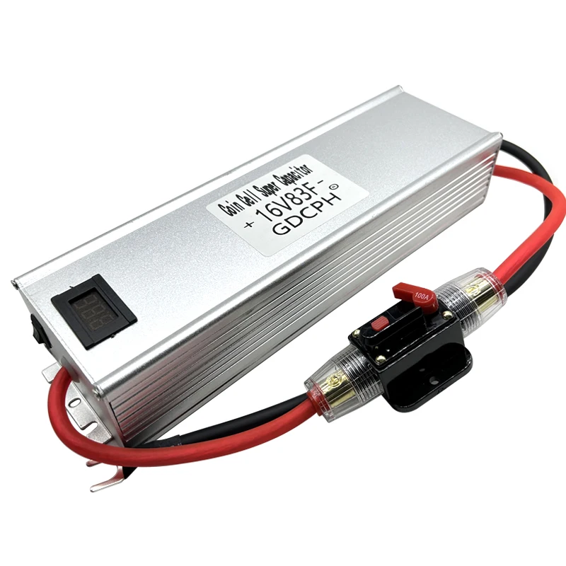

New GDCPH 16V83F Automotive Electronic Rectifier Module 2.7V500F Supercapacitors With Voltmeter Save Energy Car Start