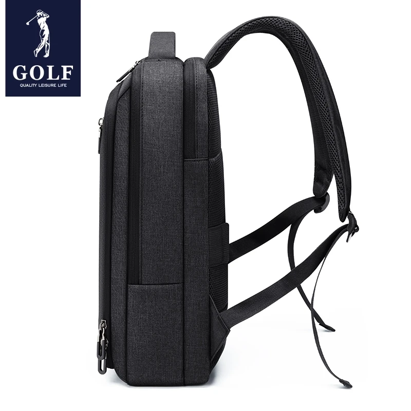GOLF Business Men's Backpacks Slim Laptop Backpack 15 6 Inches Waterproof Elegant Fashion Man Back Pack For Office Black Oxford 3