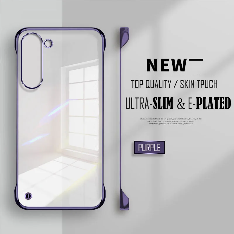 Transparent Slim Frameless Phone Case with Enhanced Back Protection