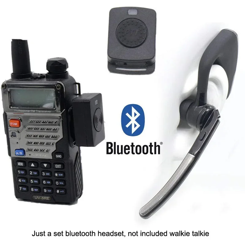 Wireless Radio Walkie Talkie Bluetooth PTT Headset Earpiece For Baofeng UV-5R UV-82 for KENWOOD Microphone Headset Adapter wireless walkie talkie bluetooth ptt headset earpiece for motorola p8668 p8668i gp328d gp338d p8200 p8260 mic headset adapter