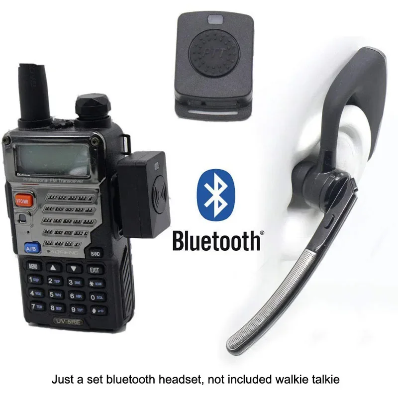 Wireless Radio Walkie Talkie Bluetooth PTT Headset Earpiece For Baofeng UV-5R UV-82 for KENWOOD Microphone Headset Adapter bluetooth ptt earpiece wireless headphone headset for baofeng uv 5r uv 82 888s walkie talkie two way radio moto bike