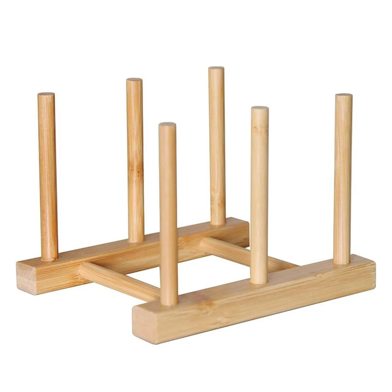 

Kitchen Organizer Pot Lid Holder Bamboo Storage Rack Plate Pan Cutting Board Stand Bookshelf
