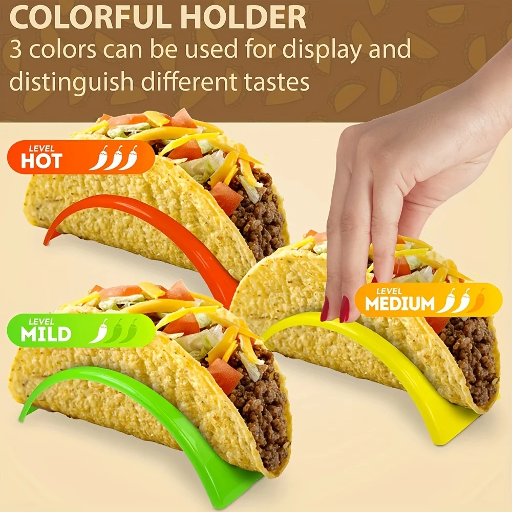 Taco Holder Reusable Taco Holder Washable Colorful Rack Tortilla Pancake Rack 3/6/12/18pcs