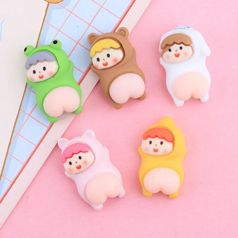 

Кавайный полимерный кролик, медведь, лягушка, кукла, задница, плоский низ, кабошон, поделки «сделай сам», украшение для телефона, Красивый Декор 25*15 мм, 100 шт.