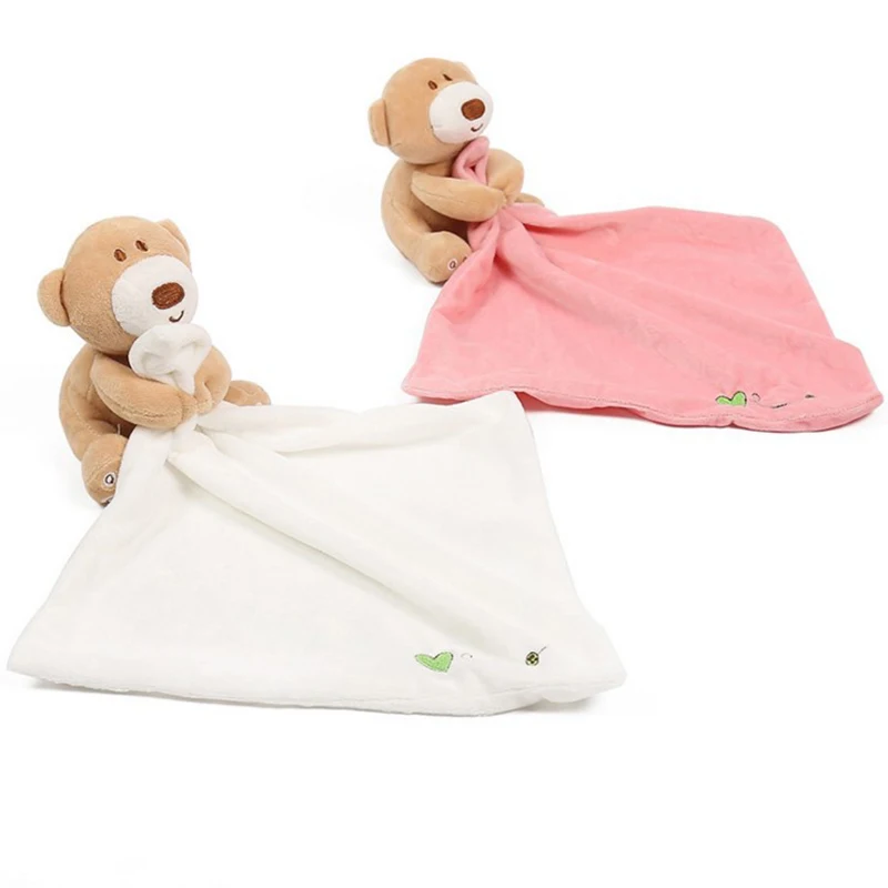 Baby Appease Towel Soft Bunny Comforter Toys Kids Plush Comforter Towel Animal Sleeping Doll Toy Infant Stroller Toy Xmas Gifts