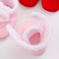 Winter Snow Baby Boots Cute Bear Warm Fluff Balls Indoor Soft Sole Infant Newborn Toddler Baby Shoes 0-18M 6