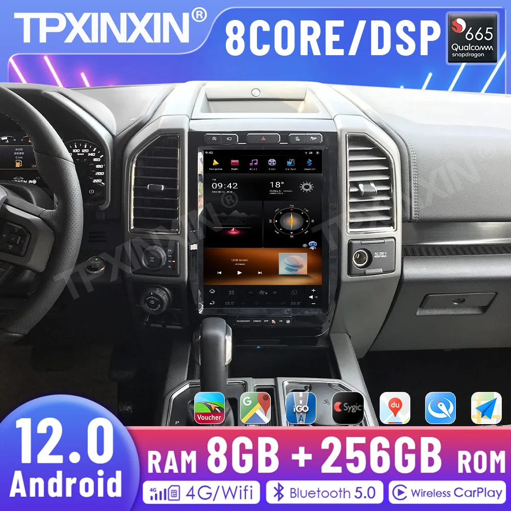 

2 Din для Ford F150 2015-2018 Android 12,08 ГБ + 256 ГБ Автомобильный мультимедийный аудио радио плеер GPS-навигация головное устройство DSP Carplay