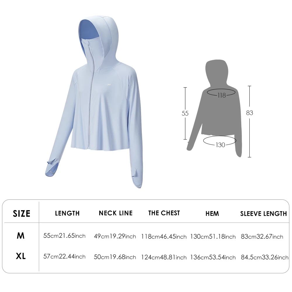 OhSunny Women Jackets Sun Protection Anti-UV Hiking Apparel Breathable Long Sleeve Hooded Coat for Summer Outdoors Camping