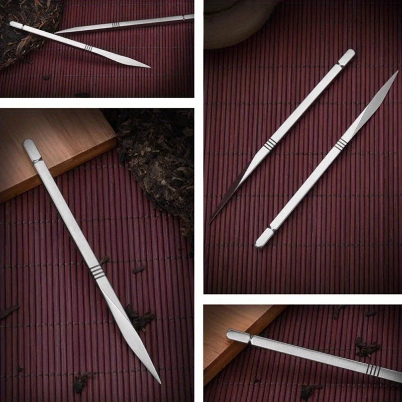 Stainless Steel Tea Needle Set-Puer Tea Ceremony Scoops Delicate Tea Leaf Cutter Holiday Gifts for Tea Enthusiasts-Ideal