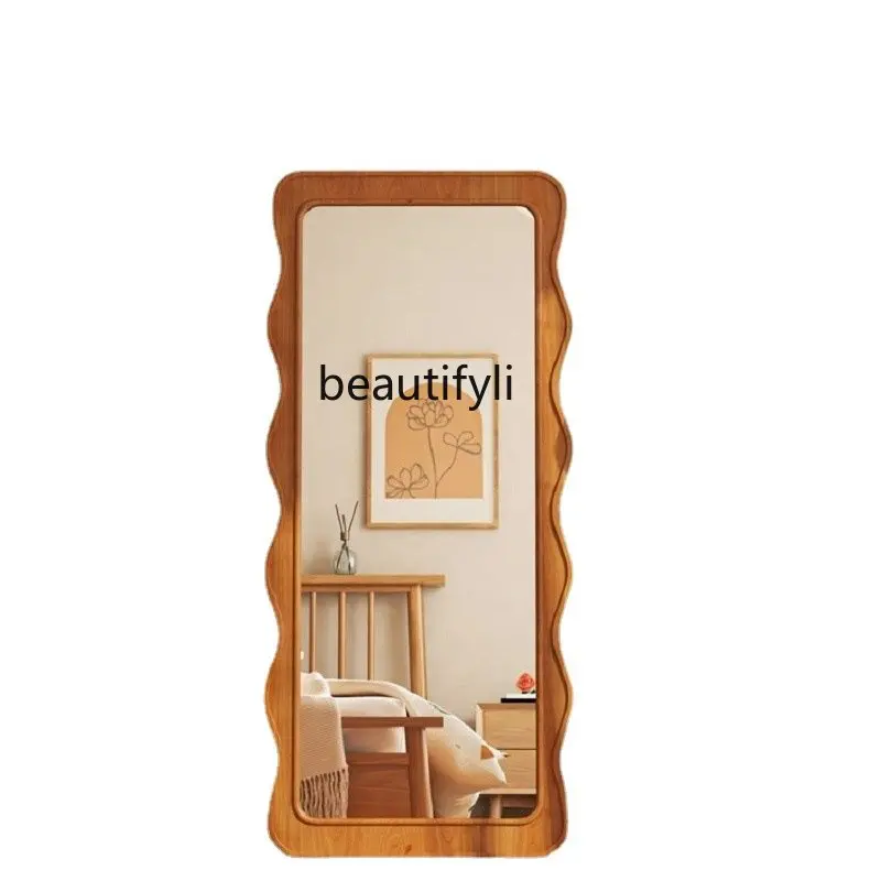 

Standing Wood Vanity Mirror Luxury Full Length Large Nordic Wall Mirror Living Room Long Miroir Mural Room Decor Mirror