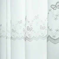 Window Screen Light-proof and Opaque Bedroom Bay Window 2025 New Love Modern Minimalist 1pc Small Butterfly Flower Embroidery 2