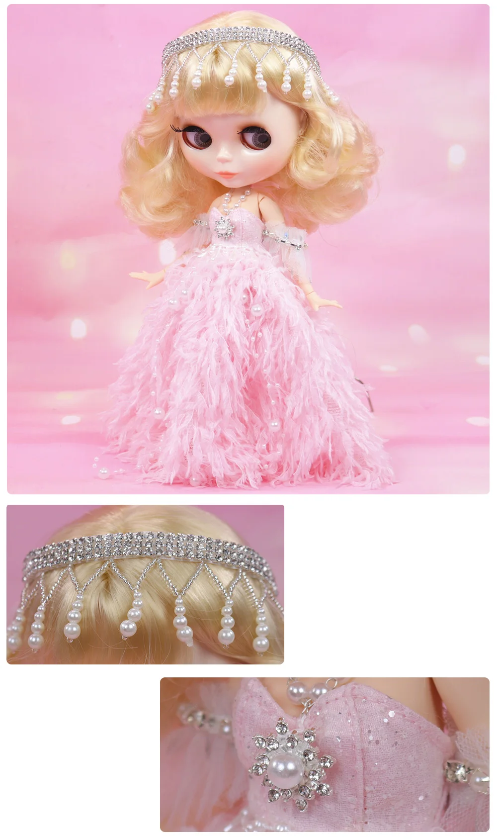 Neo Blythe Robe de Princesse de Poupée avec Couronne 1