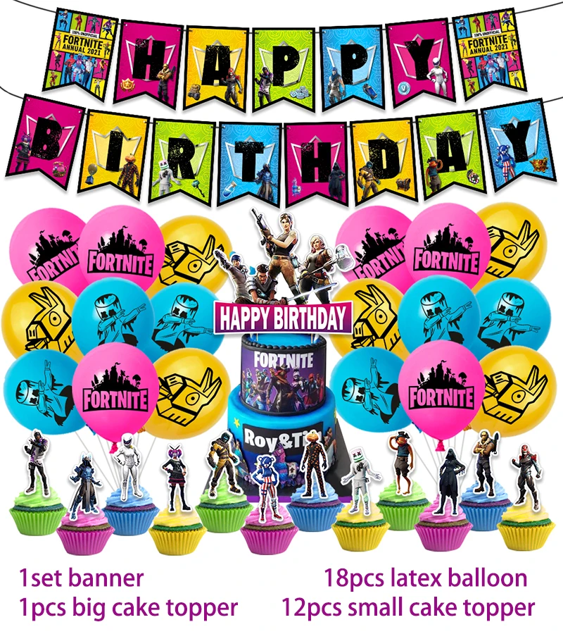 Ballons en latex Fortnite pour décoration de fête d'anniversaire, jeu de  tir, alpaga, globlo, fournitures de fête préChristophe pour garçon, à faire  soi-même - AliExpress