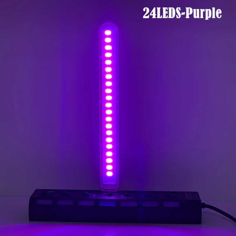 ตัวเลือกสินค้า DC5V USB LED Night Light 24LEDs โคมไฟสีสีแดงสีเหลืองสีขาวสีฟ้าสีเขียวสีม่วงสีชมพูบรรยากาศไฟสําหรับตกแต่งห้องนอน