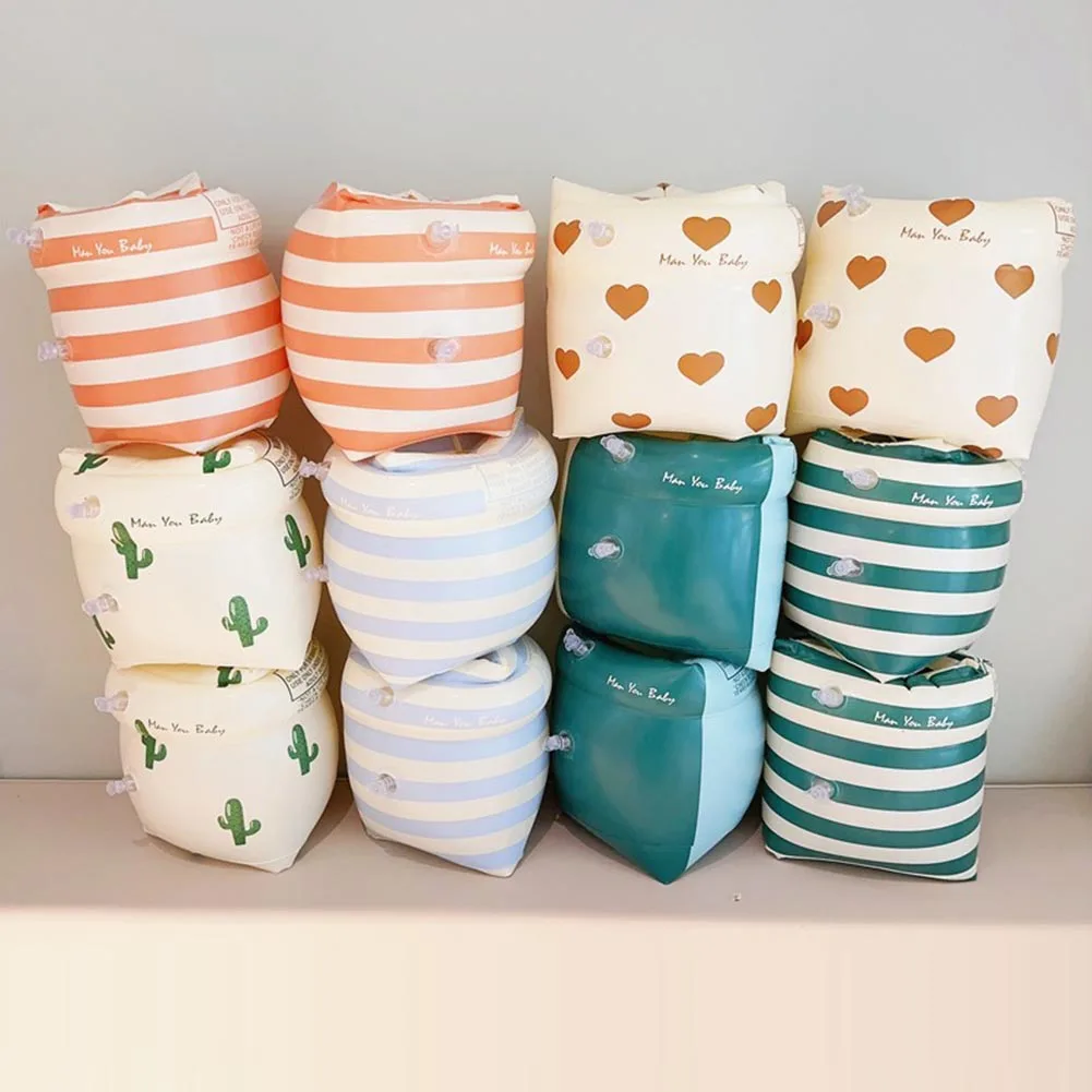 1Pair Floating Arm Circle Sleeves Double Air Bag Inflatable Swimming Pool Arm Floaters PVC Adult Kids Swimming Equipment