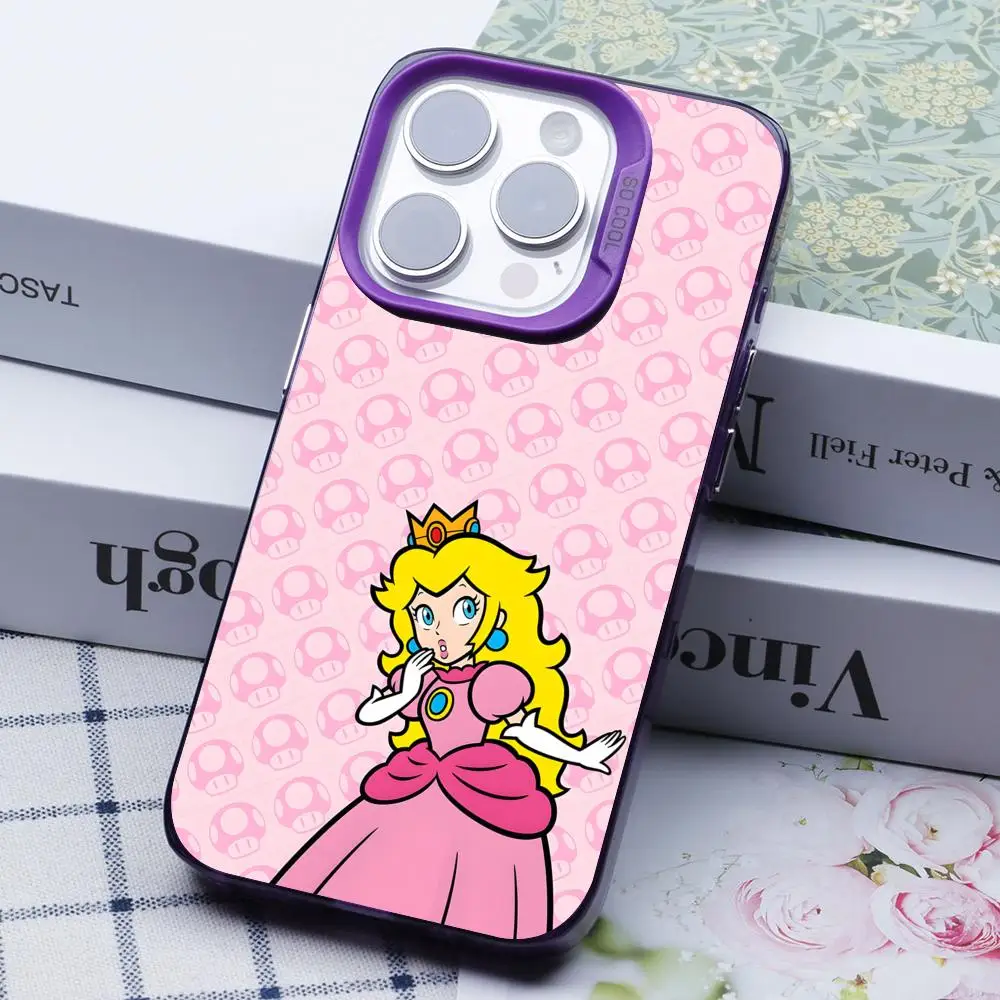 Anime Princess Peach Purple Translucent Mobile Phone Case Cover