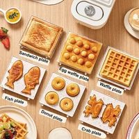 220V Electric Sandwich Machine Waffle Maker Toaster Home Timing Breakfast Machine Takoyaki Pancake Donut Toast Machine 650W 1