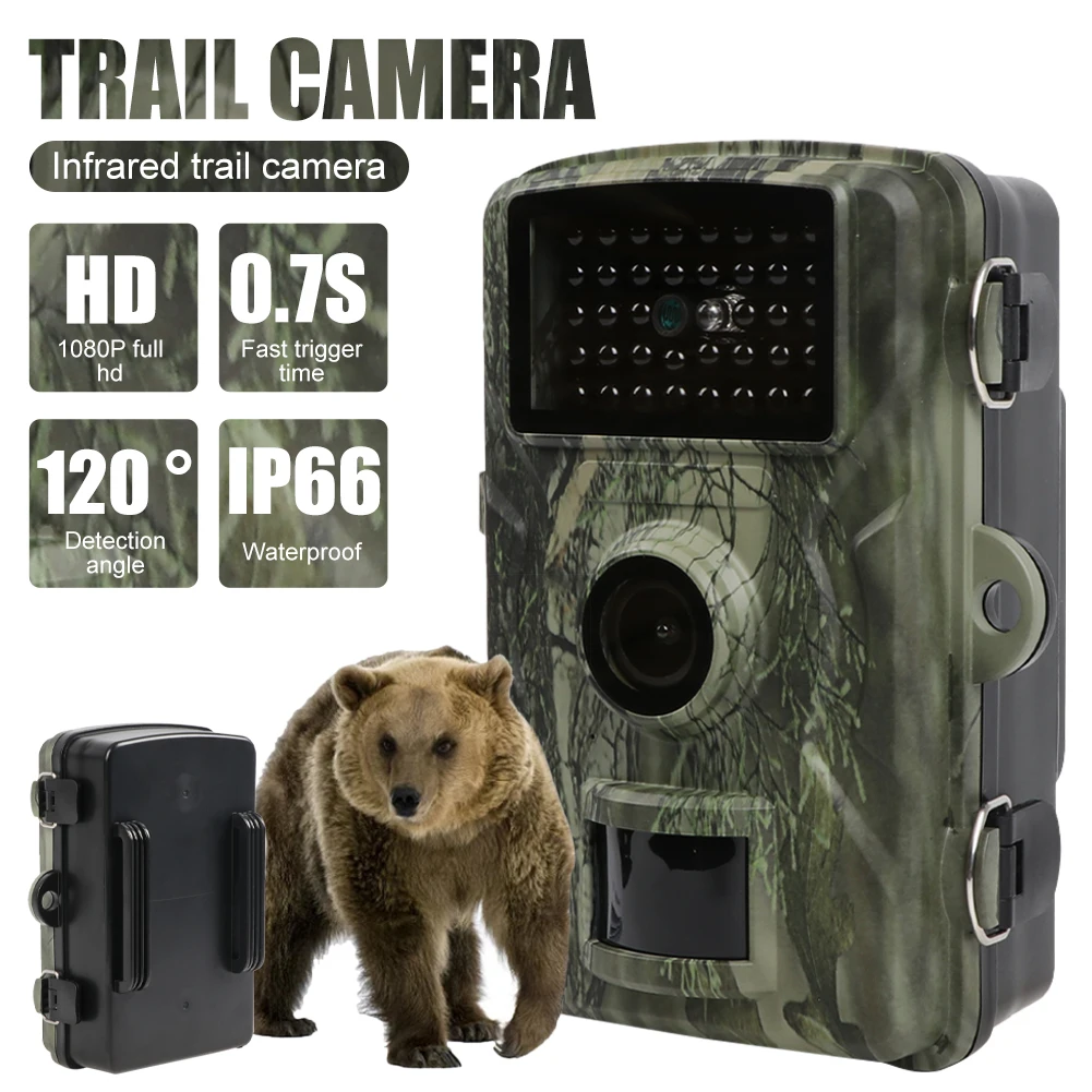 Mini Hunting Camera 16MP Wild Trail Camera Infrared Night Vision Outdoor Motion Activated Scouting 0.7S Trigger Photo Trap