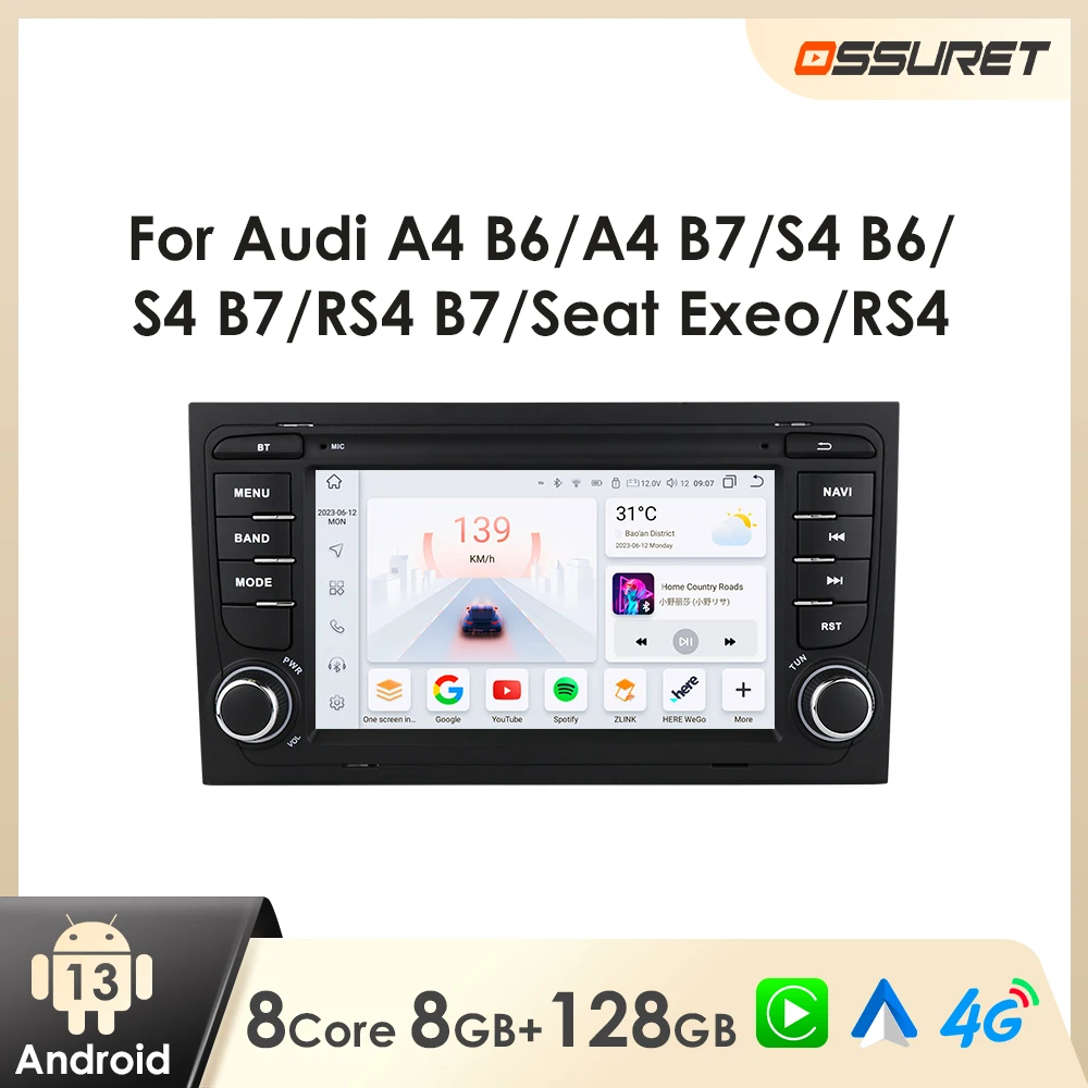 XTRONS 8" Autoradio Mit Touch Screen Android 9.0 Quad Core Multimedia