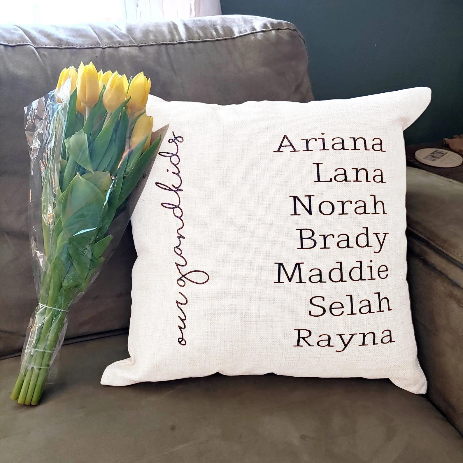 

Personalized Family Names Pillow&Nana Pillow Cover | Kids Name Pillow Cover Grandma Grandmother pillow Family Housewarming Gift