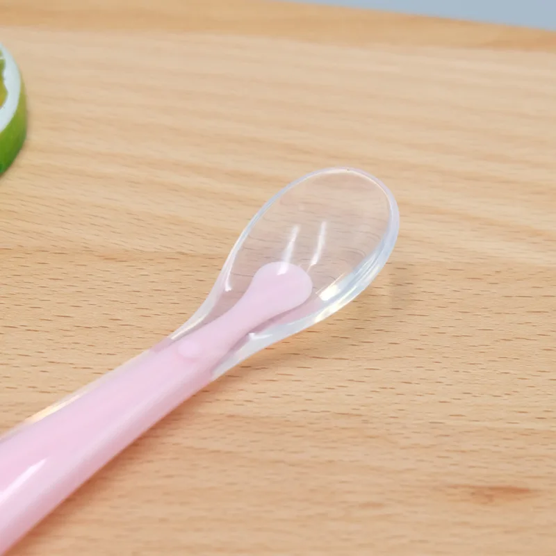 2Pcs Silicone Spoon Set Baby Learning to eat Training Spoon Baby Silicone Soft Spoon PP Plastic Box Children's Tableware Box 3