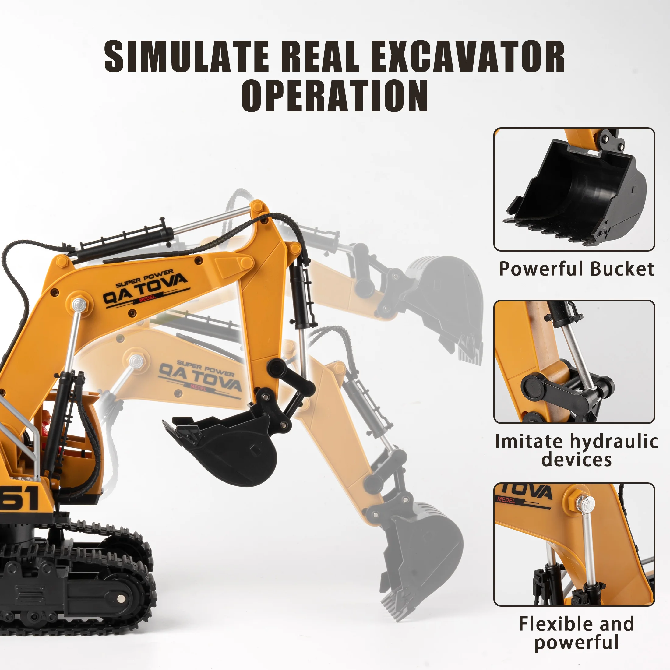 New 2.4G Remote Control Excavator Dump Truck RC Model Car Toy Professional Alloy Plastic Simulation Construction Vehicle for Kid 6