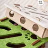 Pet Cat Puzzle Maze Holes Toys Felt Box With Bell Ball Kitten Playing Toys Interactive Funny Combination Set Cat Supplies 3